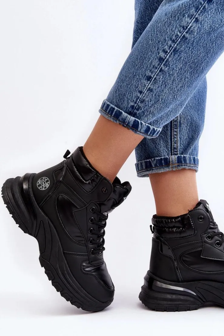 Lee Cooper Damskie Botki Trapery Na Grubej Podeszwie LCJ-23-44-1973L Czarne