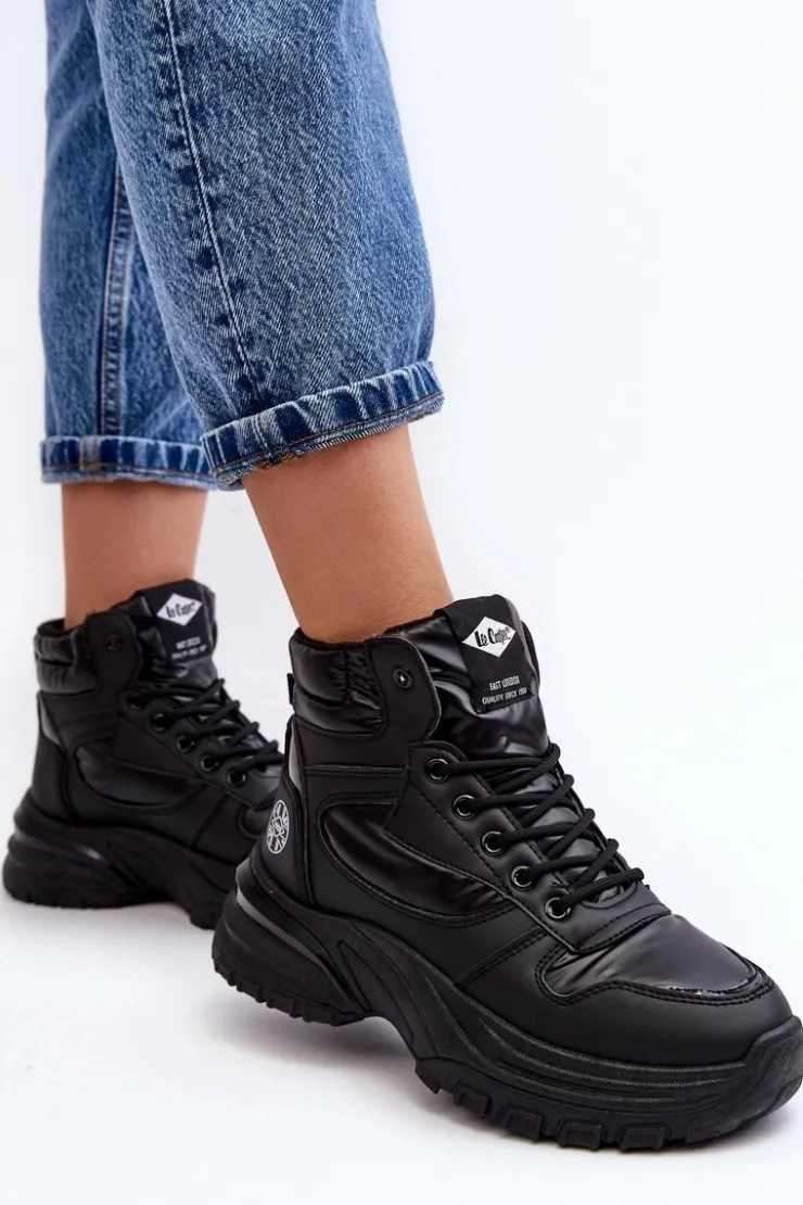 Lee Cooper Damskie Botki Trapery Na Grubej Podeszwie LCJ-23-44-1973L Czarne