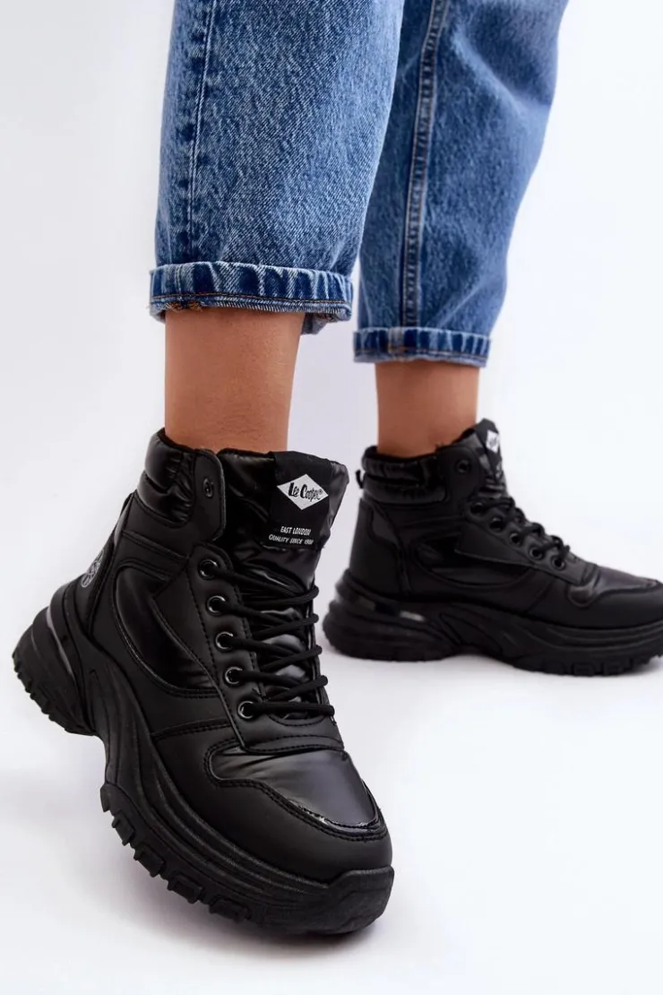 Lee Cooper Damskie Botki Trapery Na Grubej Podeszwie LCJ-23-44-1973L Czarne