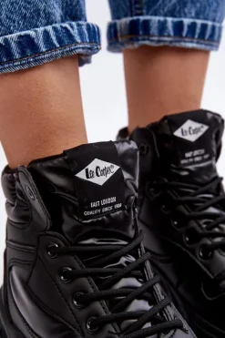 Lee Cooper Damskie Botki Trapery Na Grubej Podeszwie LCJ-23-44-1973L Czarne