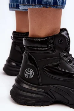 Lee Cooper Damskie Botki Trapery Na Grubej Podeszwie LCJ-23-44-1973L Czarne