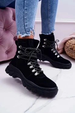 Best Buty Sergio Leone Damskie Botki Trapery Sergio Leone Czarne TR729