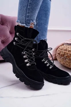 Best Buty Sergio Leone Damskie Botki Trapery Sergio Leone Czarne TR729