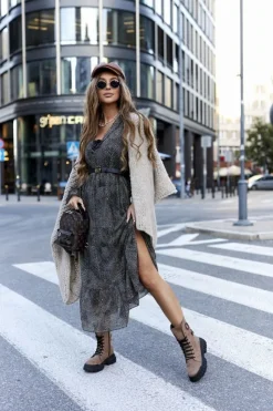 Online Boto Damskie Botki Trapery Workery Brązowe Monope