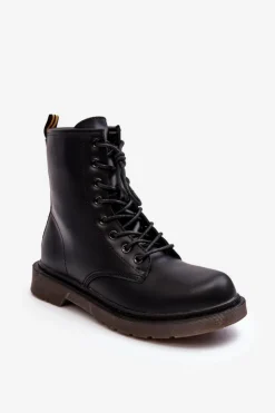 Damskie Boto Damskie Botki Trapery Z Suwakiem Czarne Mibrasa