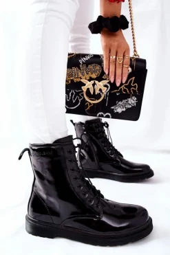 New Cross Jeans Damskie Botki Trzewiki Czarne GG2R4023