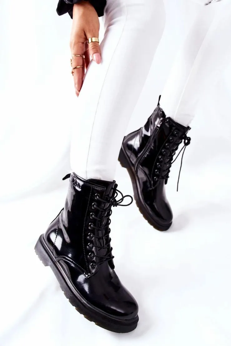 New Cross Jeans Damskie Botki Trzewiki Czarne GG2R4023