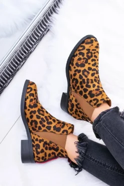 Outlet Boto Damskie Botki w Panterkę Sztyblety Midas