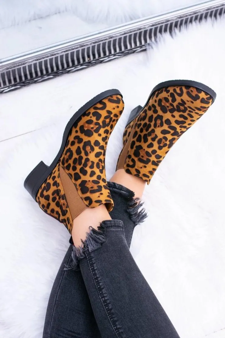 Outlet Boto Damskie Botki w Panterkę Sztyblety Midas