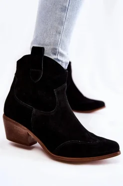 Online Boto Damskie Botki W Szpic Lewski Shoes 3236 Czarne