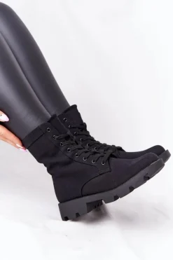 Online Boto Damskie Botki Workery Czarne Haley