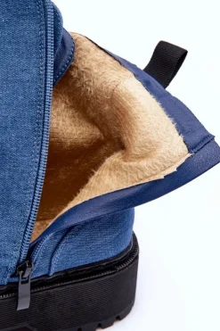 Boto Botki Sznurowane|Brązowe I Beżowe Botki*Damskie Botki Workery Niebieskie Teflorna