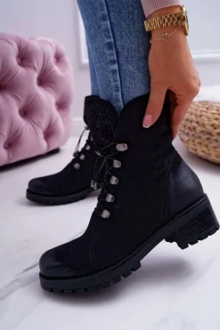 Damskie Damskie buty S.Barski Damskie Botki Wysokie Czarne Barski 18-52