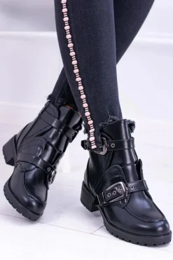 Damskie Boto Damskie Botki Z Klamrami Ocieplane Skadi