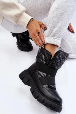 Boto Damskie Trapery|Czarne Botki*Damskie Botki Z Ociepleniem Czarne Feritos