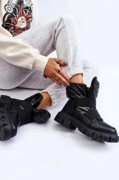 Boto Damskie Trapery|Czarne Botki*Damskie Botki Z Ociepleniem Czarne Feritos