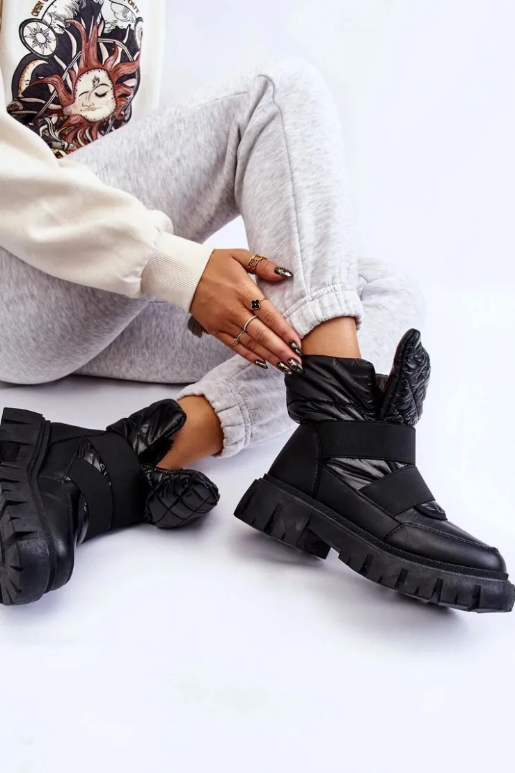 Boto Damskie Trapery|Czarne Botki*Damskie Botki Z Ociepleniem Czarne Feritos