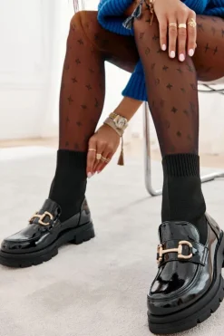 New Boto Damskie Botki Ze Skarpetą Wsuwane Czarne Sofia