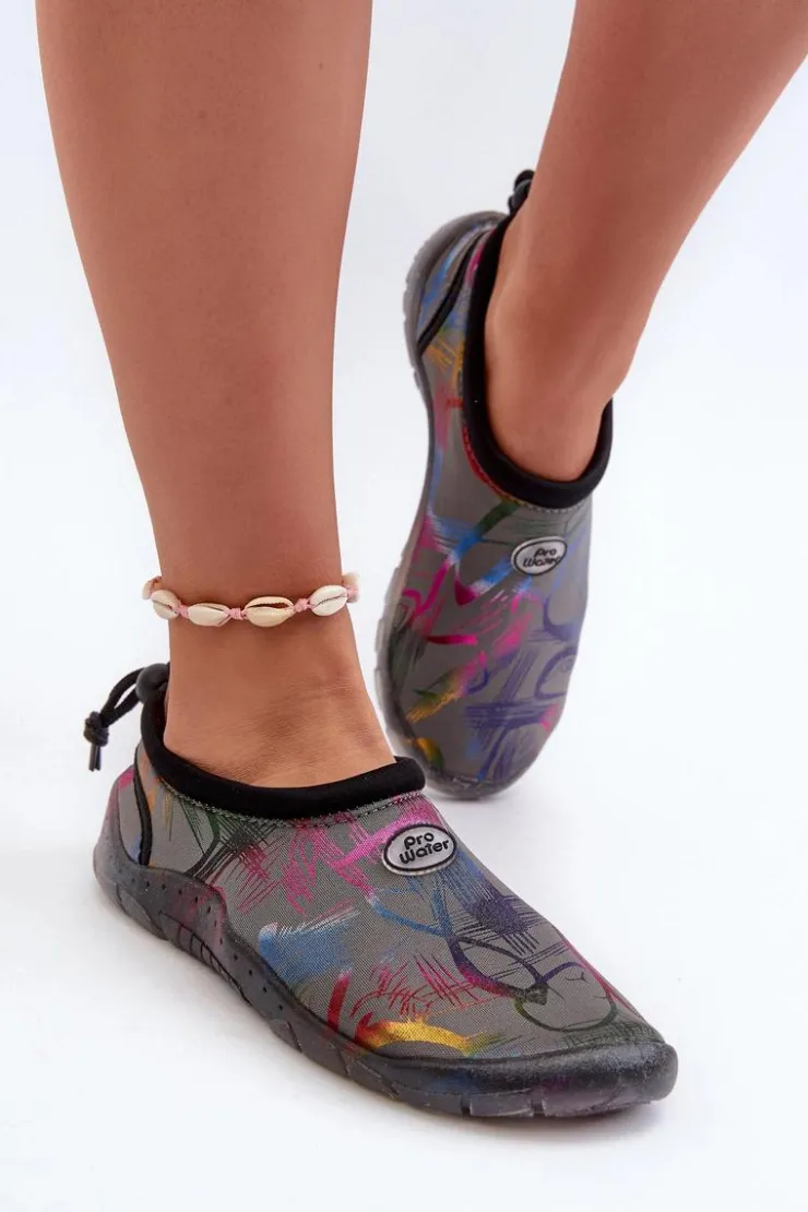 Boto Trampki Damskie Slip-On*Damskie Buty Do Wody PROWATER PRO-24-48-033L Szare