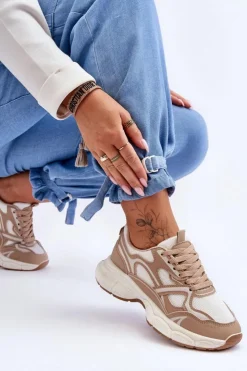 Online Boto Damskie Buty Sportowe Beżowe Contiro Beżowy