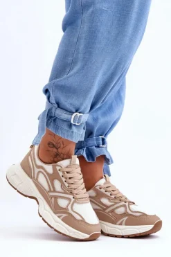 Online Boto Damskie Buty Sportowe Beżowe Contiro Beżowy