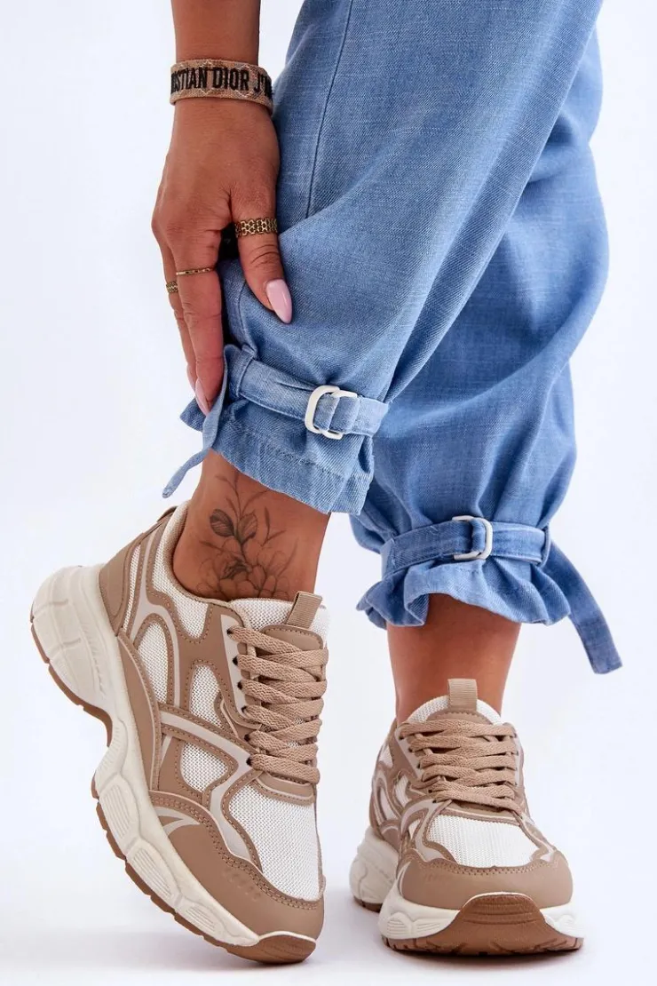 Online Boto Damskie Buty Sportowe Beżowe Contiro Beżowy