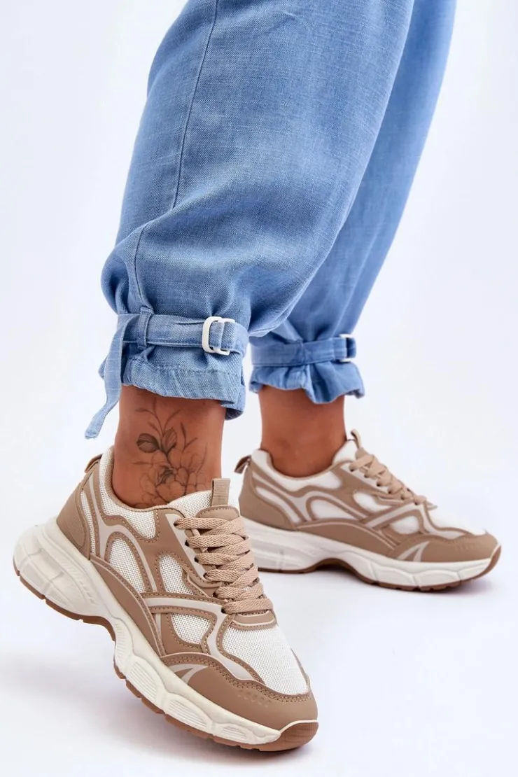 Online Boto Damskie Buty Sportowe Beżowe Contiro Beżowy