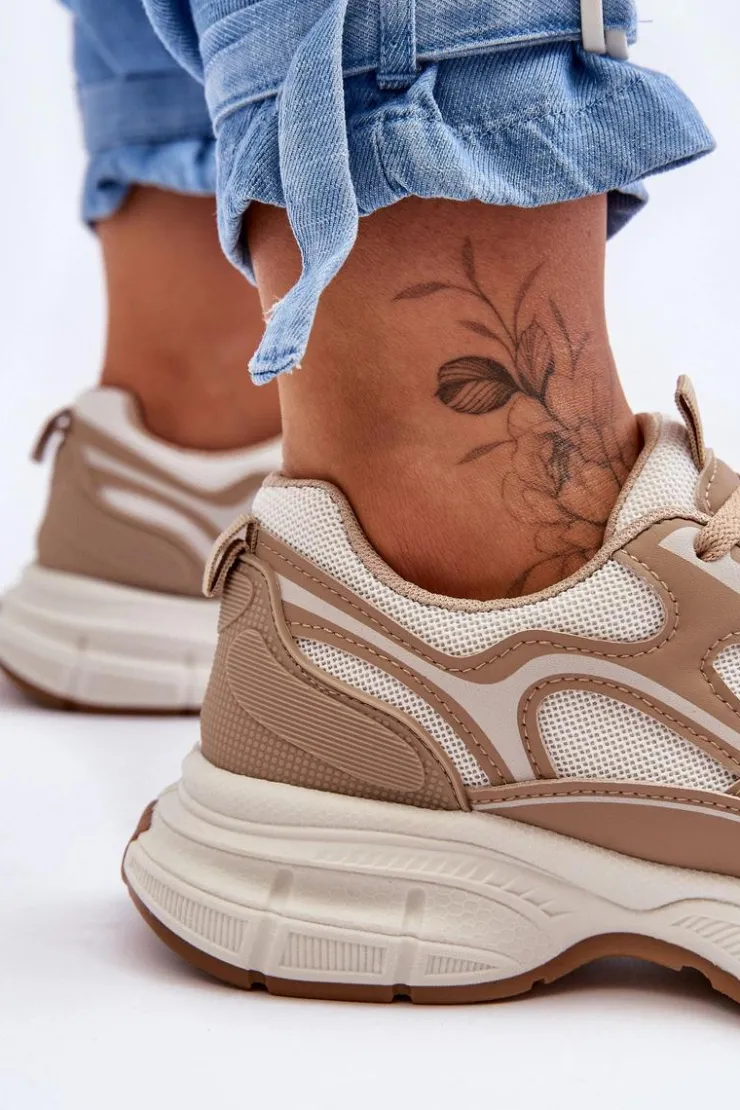 Online Boto Damskie Buty Sportowe Beżowe Contiro Beżowy