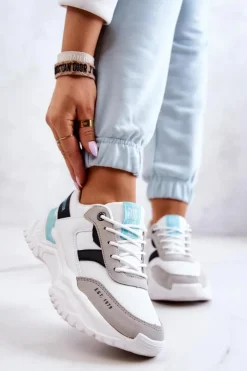 Damskie Big Star Shoes Damskie Buty Sportowe Big Star JJ274A412 Biało-Czarne