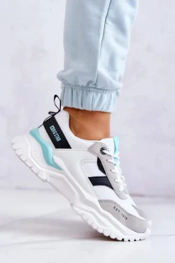 Damskie Big Star Shoes Damskie Buty Sportowe Big Star JJ274A412 Biało-Czarne