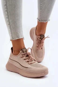Big Star Shoes Buty Sportowe Big Star|Sneakersy Damskie*Damskie Buty Sportowe Big Star NN274664 Nude