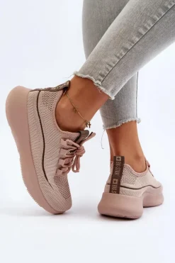 Big Star Shoes Buty Sportowe Big Star|Sneakersy Damskie*Damskie Buty Sportowe Big Star NN274664 Nude