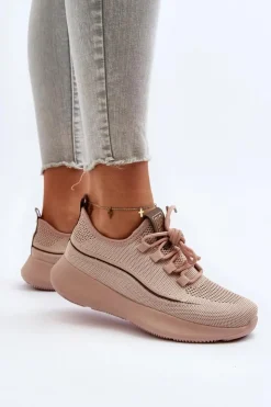 Big Star Shoes Buty Sportowe Big Star|Sneakersy Damskie*Damskie Buty Sportowe Big Star NN274664 Nude