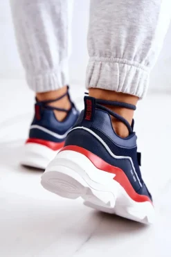 Damskie Big Star Shoes Damskie Buty Sportowe Big Star JJ274A117 Granatowe