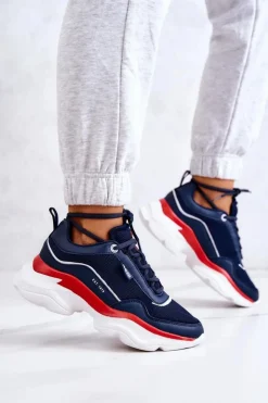 Damskie Big Star Shoes Damskie Buty Sportowe Big Star JJ274A117 Granatowe