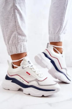 Outlet Big Star Shoes Damskie Buty Sportowe Big Star JJ274A116 Białe