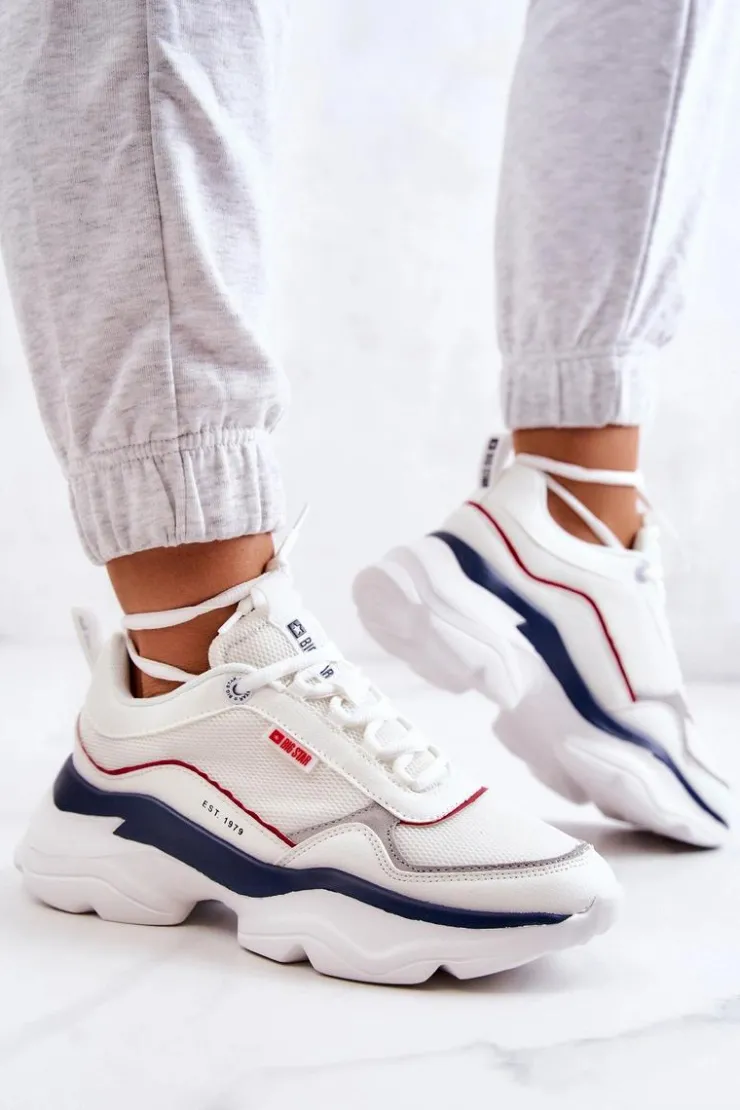 Outlet Big Star Shoes Damskie Buty Sportowe Big Star JJ274A116 Białe