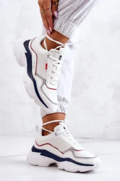 Outlet Big Star Shoes Damskie Buty Sportowe Big Star JJ274A116 Białe