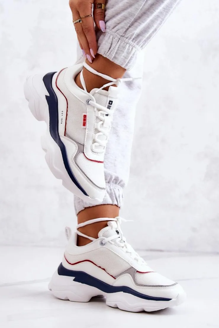 Outlet Big Star Shoes Damskie Buty Sportowe Big Star JJ274A116 Białe