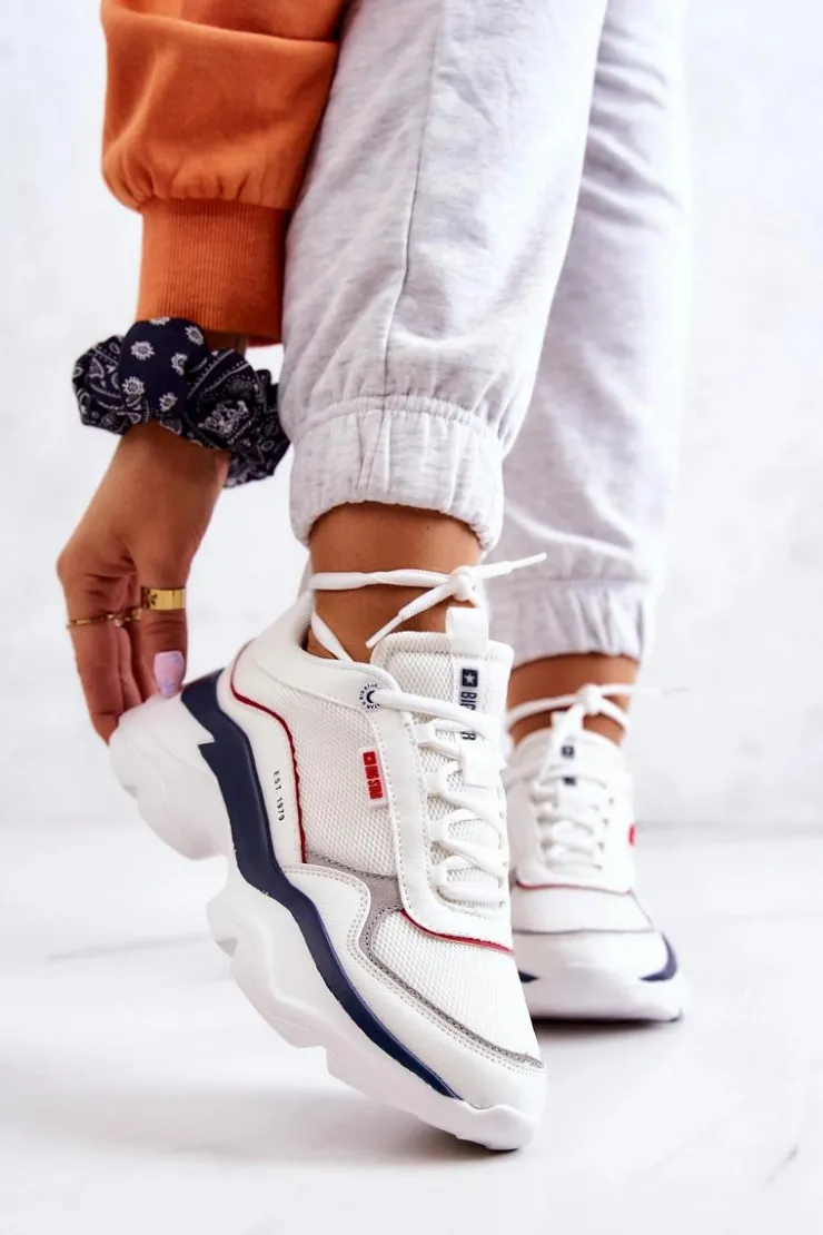 Outlet Big Star Shoes Damskie Buty Sportowe Big Star JJ274A116 Białe