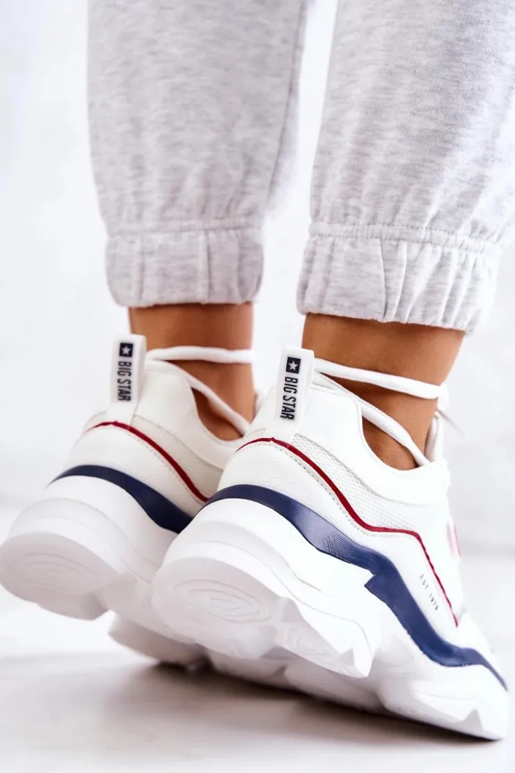 Outlet Big Star Shoes Damskie Buty Sportowe Big Star JJ274A116 Białe
