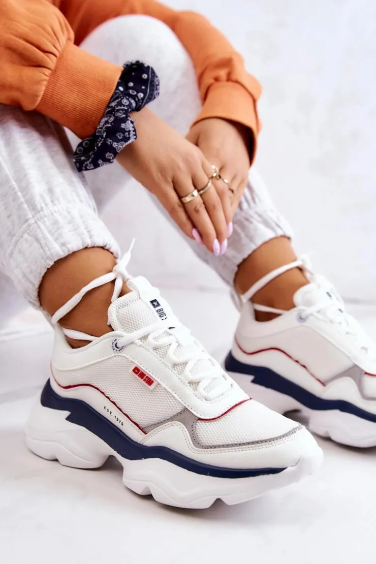 Outlet Big Star Shoes Damskie Buty Sportowe Big Star JJ274A116 Białe