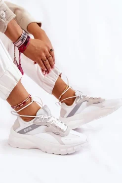 Damskie Big Star Shoes Damskie Buty Sportowe Big Star KK274057 Białe