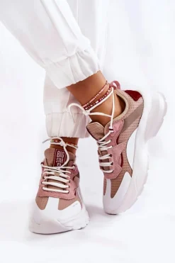 Big Star Shoes Buty Sportowe Big Star|Sneakersy Damskie*Damskie Buty Sportowe Big Star KK274055 Beżowe