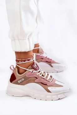 Big Star Shoes Buty Sportowe Big Star|Sneakersy Damskie*Damskie Buty Sportowe Big Star KK274055 Beżowe