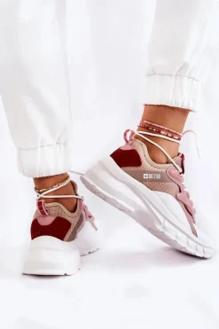 Big Star Shoes Buty Sportowe Big Star|Sneakersy Damskie*Damskie Buty Sportowe Big Star KK274055 Beżowe