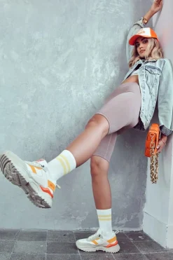 Big Star Shoes Buty Sportowe Big Star|Sneakersy Damskie*Damskie Buty Sportowe Big Star JJ274A411 Biało-Beżowe