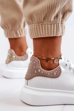 GOE Sneakersy Damskie*Damskie Buty Sportowe JJ2N4051 Biało-Różowe