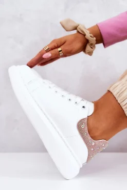 GOE Sneakersy Damskie*Damskie Buty Sportowe JJ2N4051 Biało-Różowe