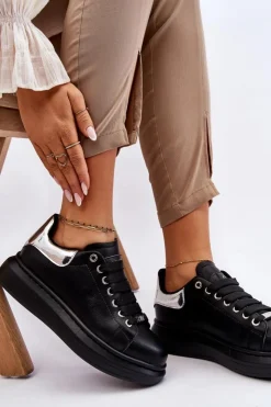 Damskie GOE Damskie Buty Sportowe LL2N4012 Czarno-Srebrne